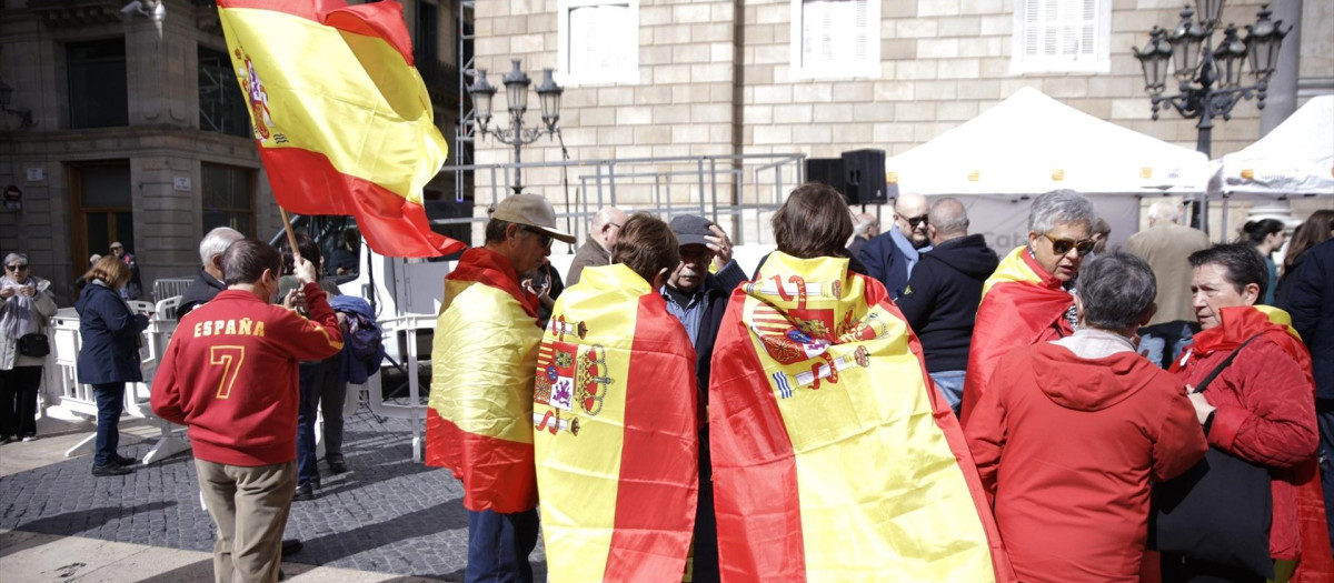Foto de archivo de una concentración en contra de la amnistía en Barcelona