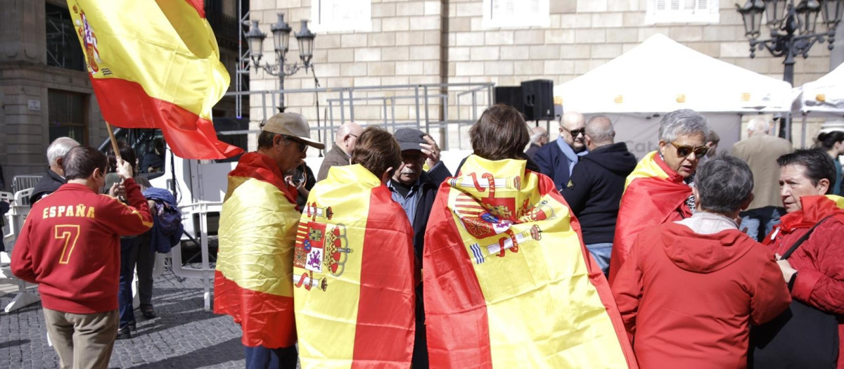 Foto de archivo de una concentración en contra de la amnistía en Barcelona