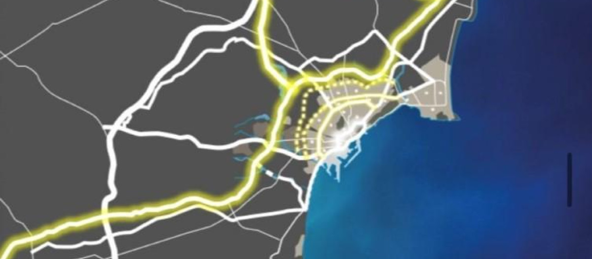 Plano del futuro diseño de movilidad que se implantará en Alicante
