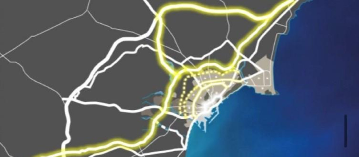 Plano del futuro diseño de movilidad que se implantará en Alicante