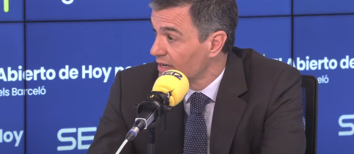 Pedro Sánchez, durante su entrevista en la SER
