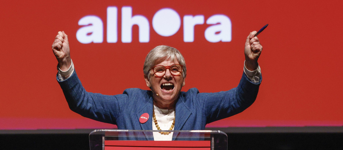 La exconsellera Clara Ponsatí, en el acto de presentación del proyecto político independentista Alhora
