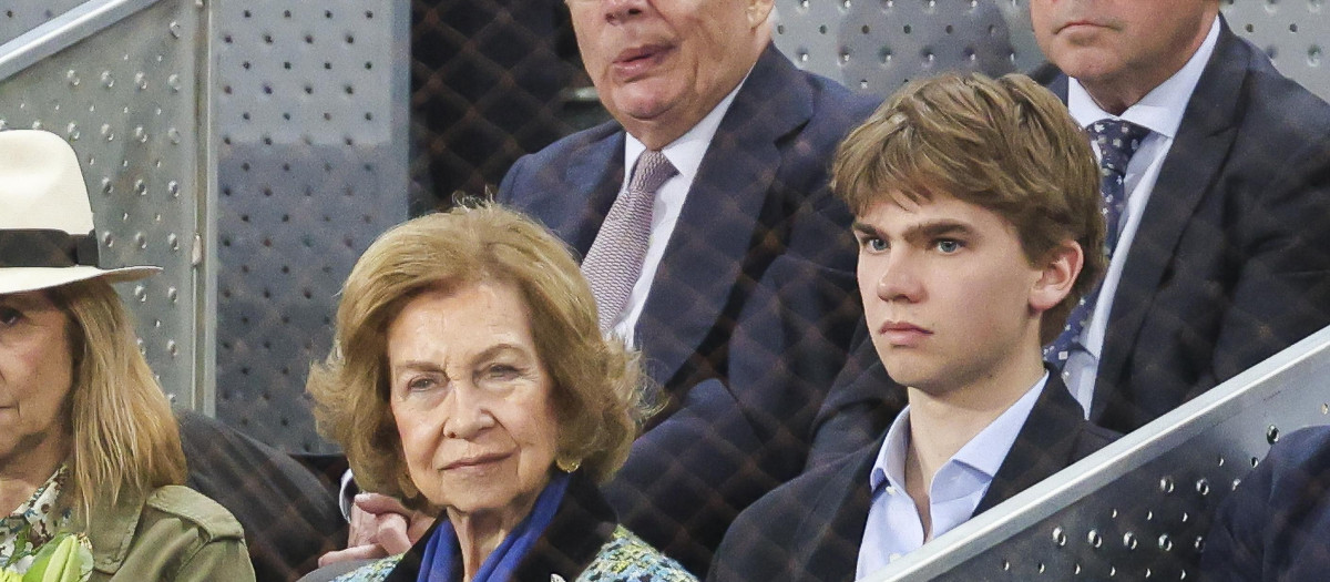Spanish Queen Sofia from Greece with Miguel Urdangarin during Masters Series Madrid in Madrid on Sunday, May 5 2024