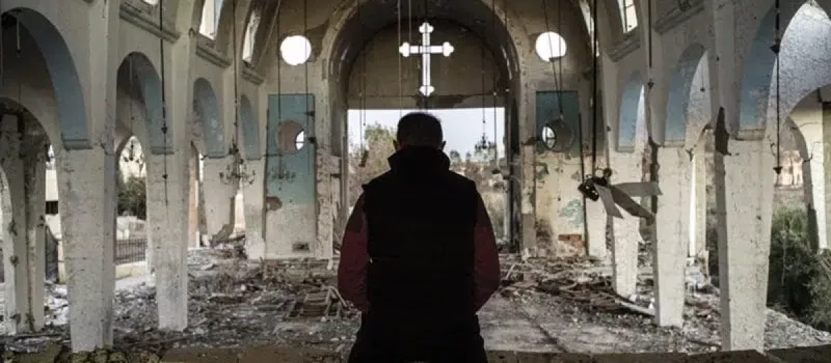 Una iglesia destruida en Siria