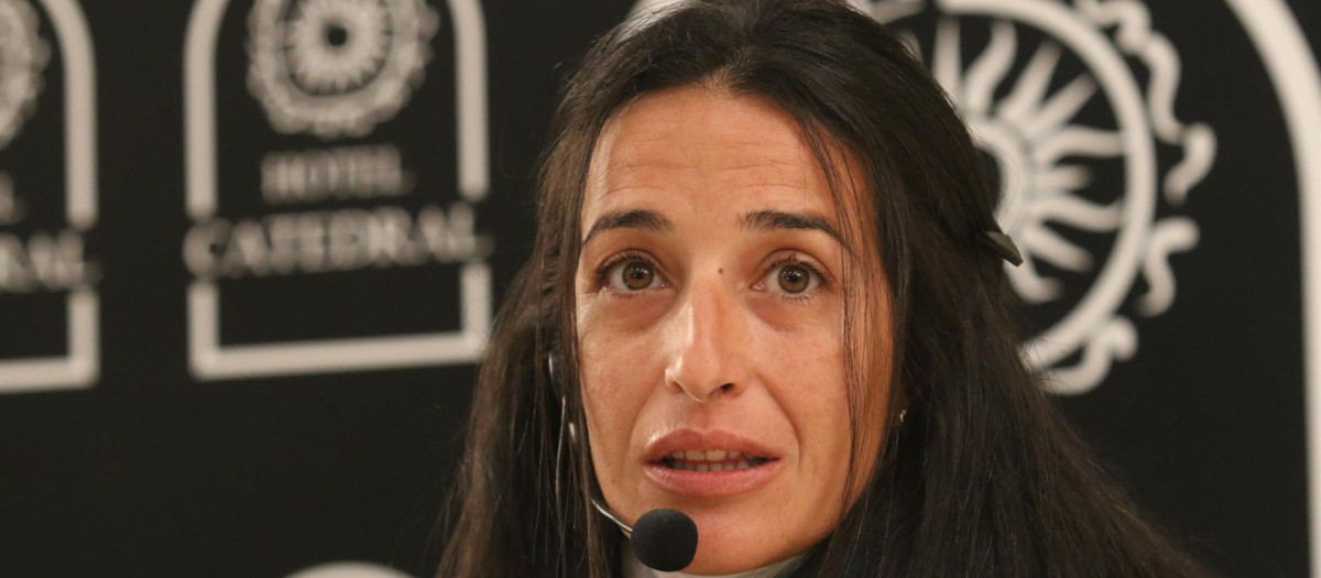 La madre de Gabriel Cruz, Patricia Ramírez, durante una rueda de prensa