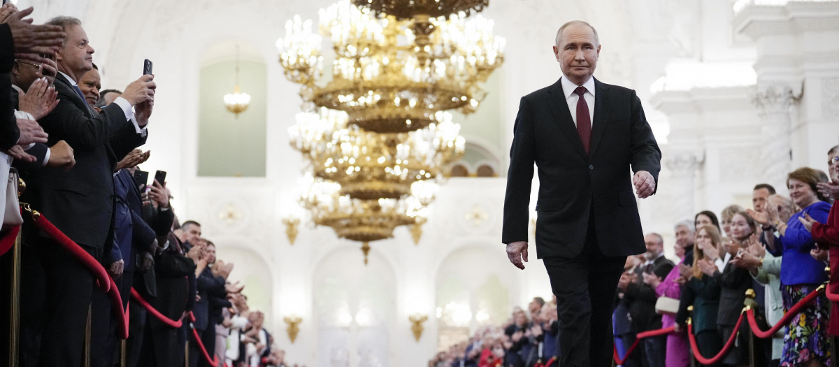 El presidente ruso, Vladimir Putin, durante la toma de posesión en el Kremlin, Moscú