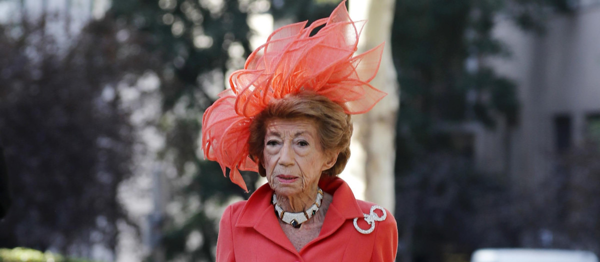 Carmen Fernandez de Araoz Marañon during the wedding of Fernando Fitz James Stuart y Solis, Duke of Huescar with Sofia Palazuelo in Madrid, Saturday October 6, 2018