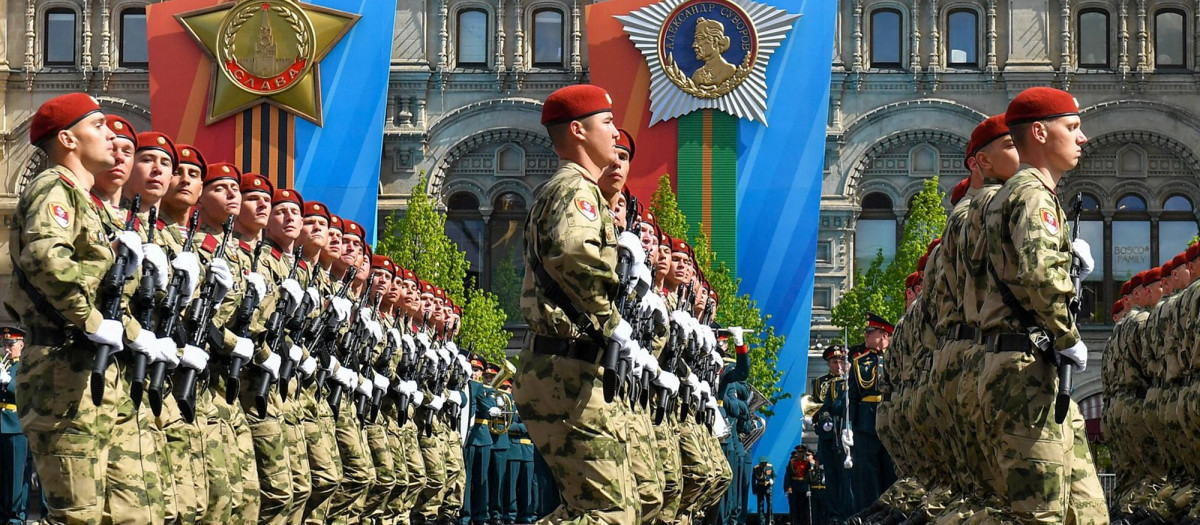 Preparativos para el Desfile de la Victoria en la plaza Roja de Moscú