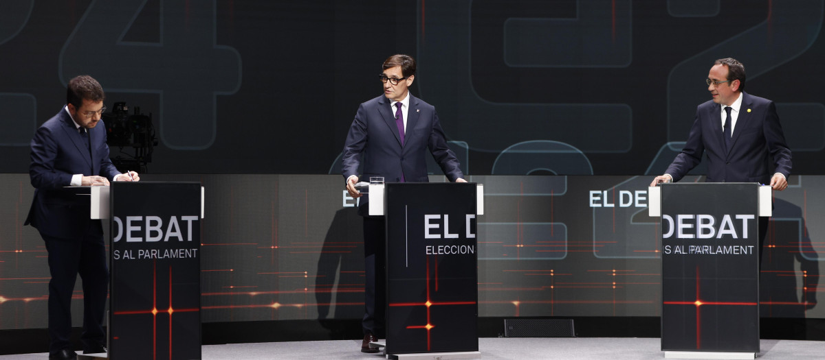 Una imagen de los debates televisados de la campaña catalana