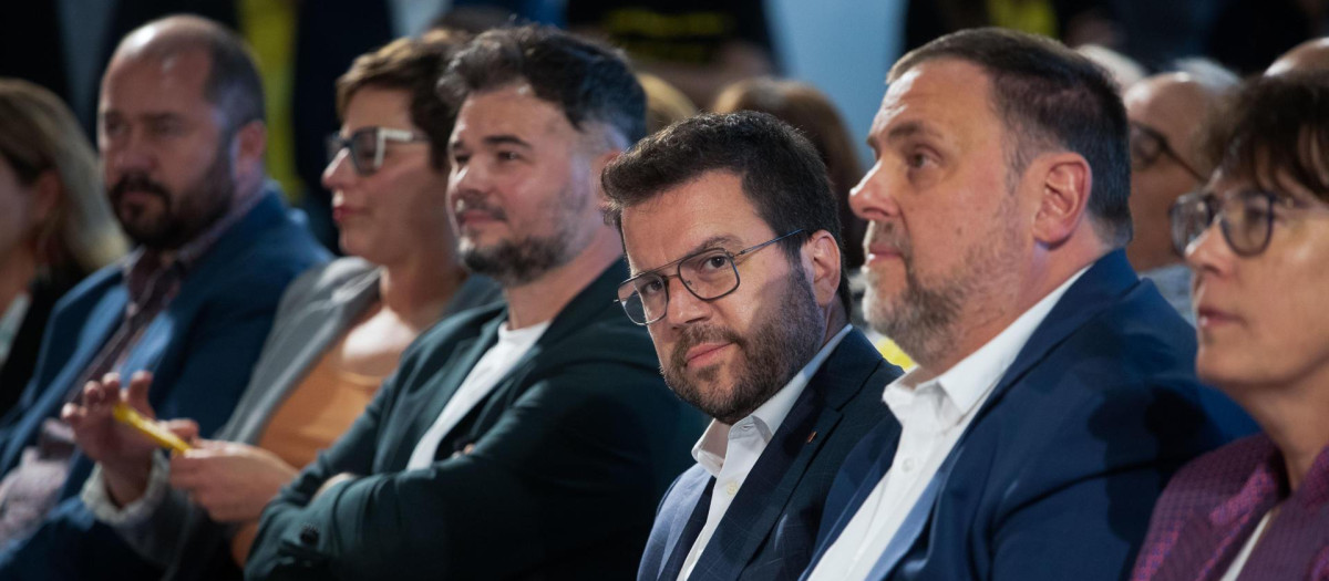 Pere Aragonès, en el acto de final de campaña, en Tarragona.