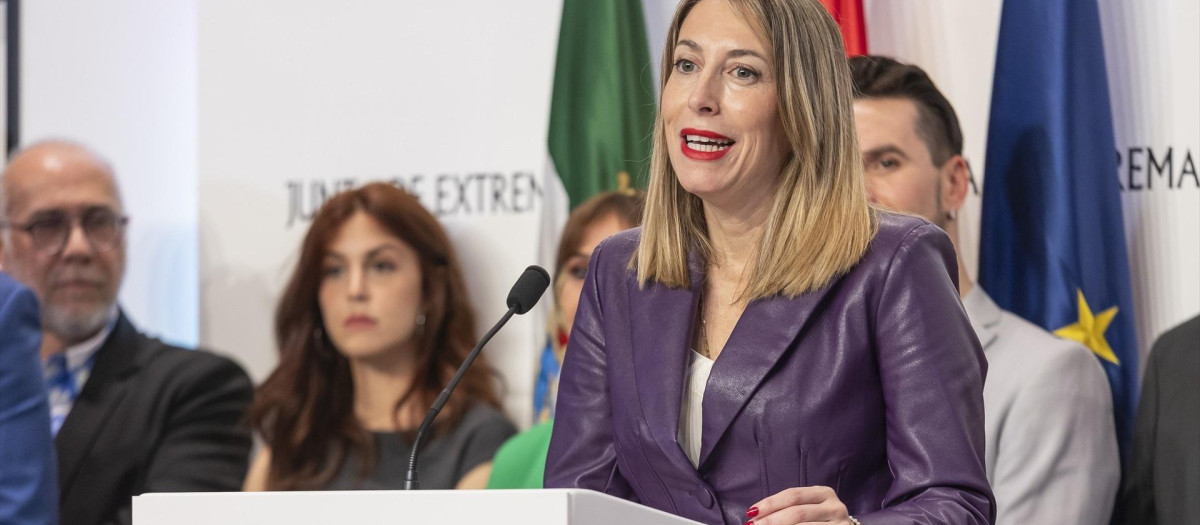 La presidenta de la Junta de Extremadura, María Guardiola
