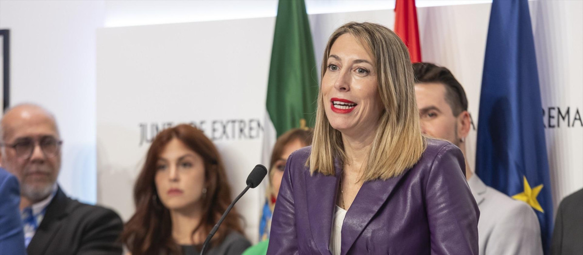 La presidenta de la Junta de Extremadura, María Guardiola