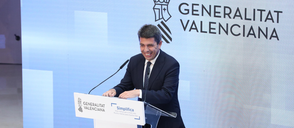 El presidente de la Generalitat Valenciana, Carlos Mazón, este lunes