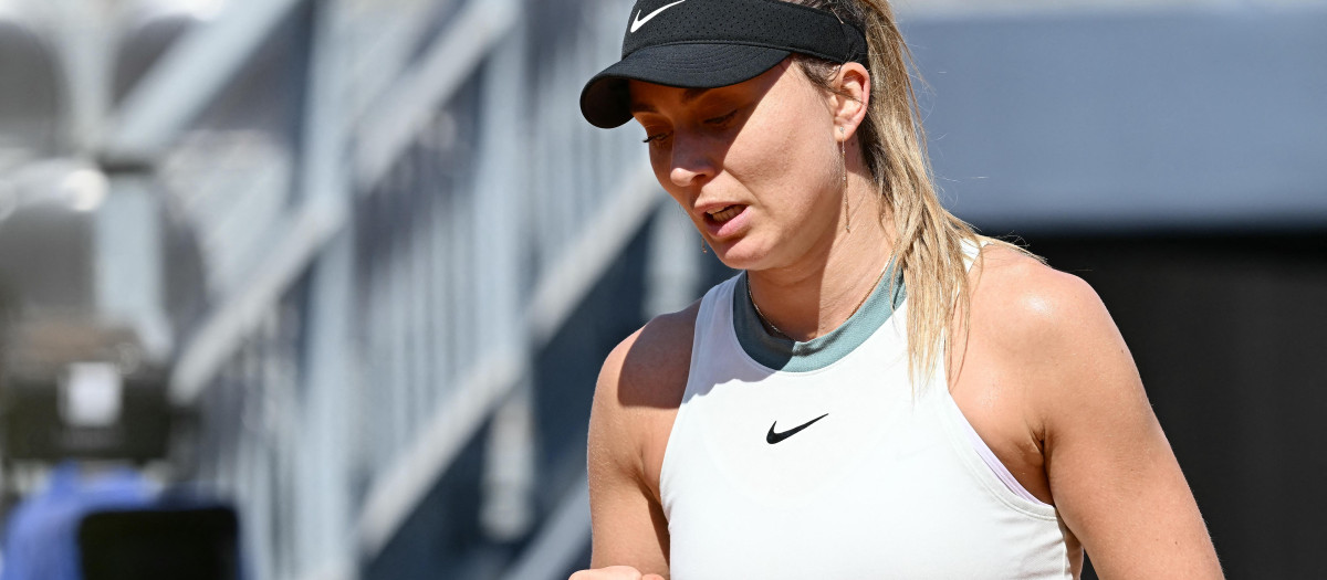 Badosa celebra un punto en el partido ante Gauff