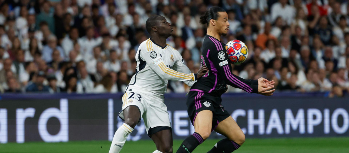 Mendy en un momento de la eliminatoria ante el Bayern