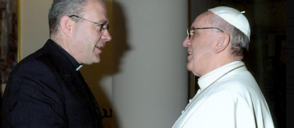 Alberto Ortega, junto al Papa Francisco