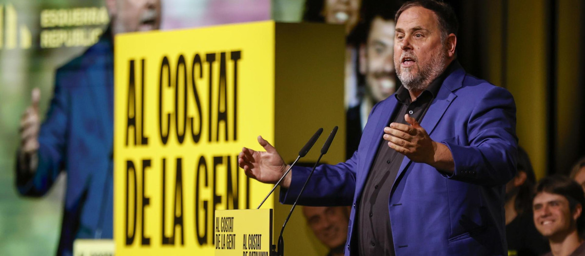 Oriol Junqueras, en un acto de campaña.