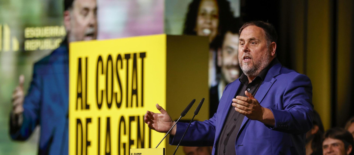 Oriol Junqueras, en un acto de campaña.