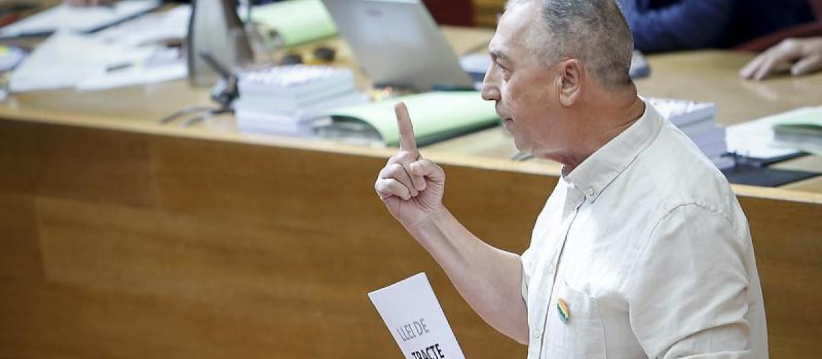 El síndico de Compromís en las Cortes Valencianas, Joan Baldoví, este jueves