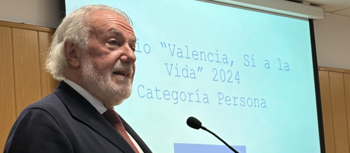 Jaime Mayor Oreja, tras recibir el Premio 'Valencia Sí a la Vida'