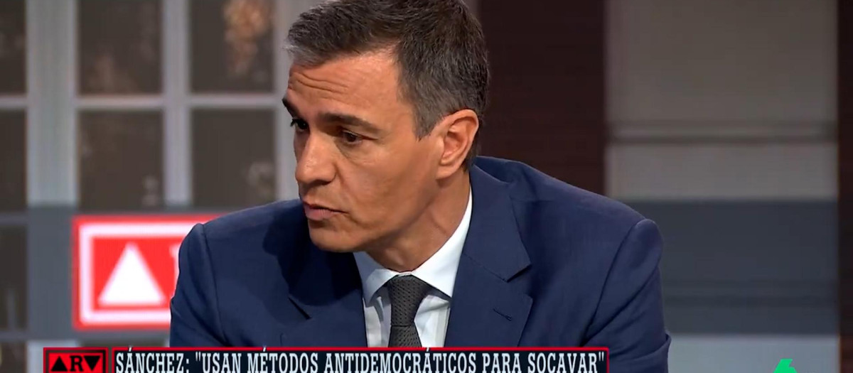 El presidente del Gobierno, Pedro Sánchez, en su entrevista en "Al Rojo Vivo" (La Sexta)