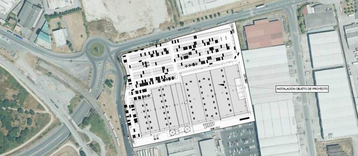 Plano con la ubicación de la nueva zona comercial de San Cibrao (Orense)