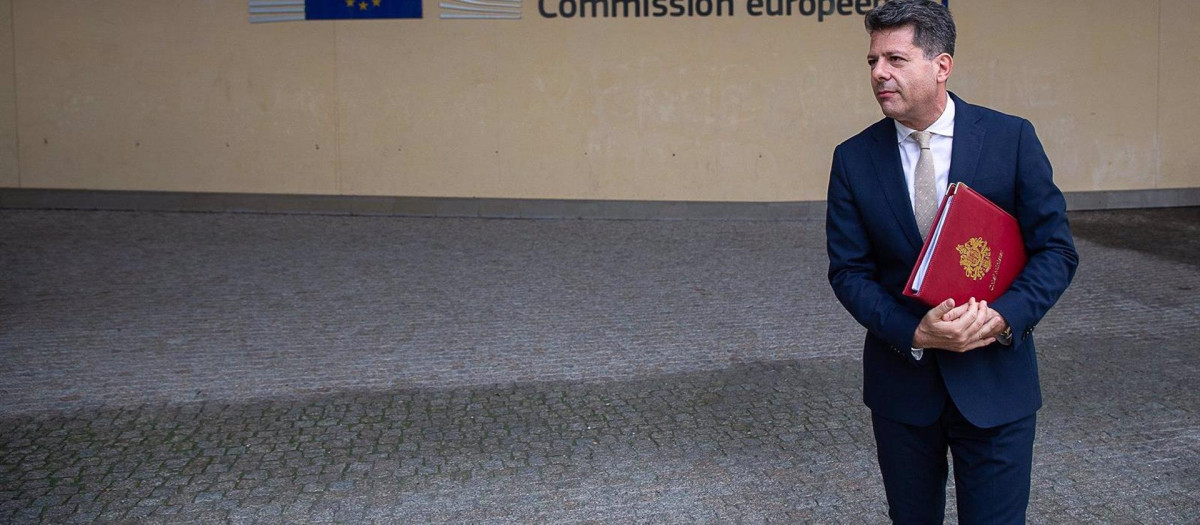 El ministro principal de Gibraltar, Fabian Picardo, a su salida de una reunión en Bruselas