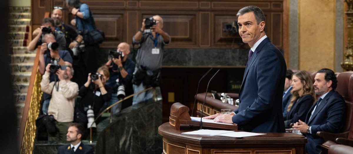 Pedro Sánchez en el Pleno del miércoles en el Congreso