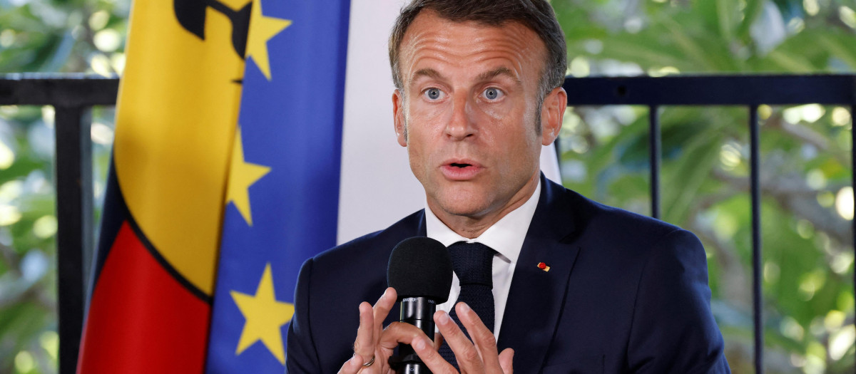 El presidente francés Emmanuel Macron en Nueva Caledonia
