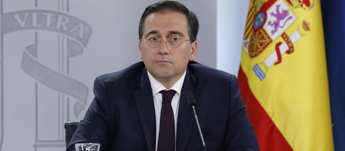 El ministro de Asuntos Exteriores, Unión Europea y Cooperación, José Manuel Albares durante una rueda de prensa