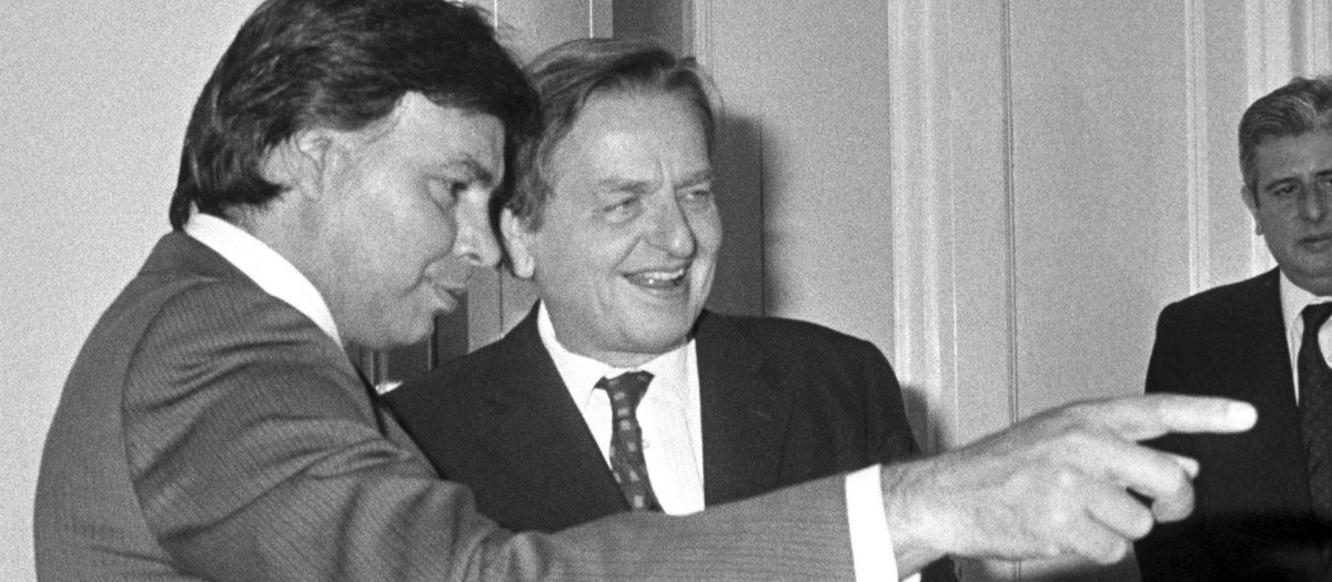 Felipe González y Olof Palme durante la visita del primero a Suecia en 1985