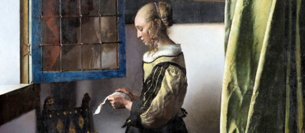 Muchacha leyendo una carta frente a la ventana () de Johannes Vermeer