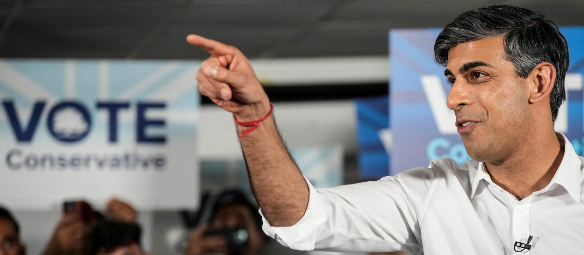 El primer ministro británico y líder del Partido Conservador, Rishi Sunak