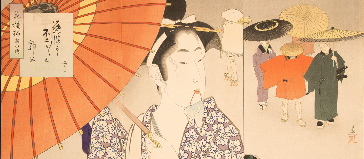 Uno de los 'ukiyo-e' expuestos en la muestra 'Geisha/Samurái. Memorias de Japón'