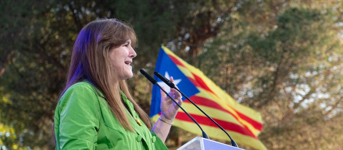 La presidenta de Junts, Laura Borràs, en un mítin.