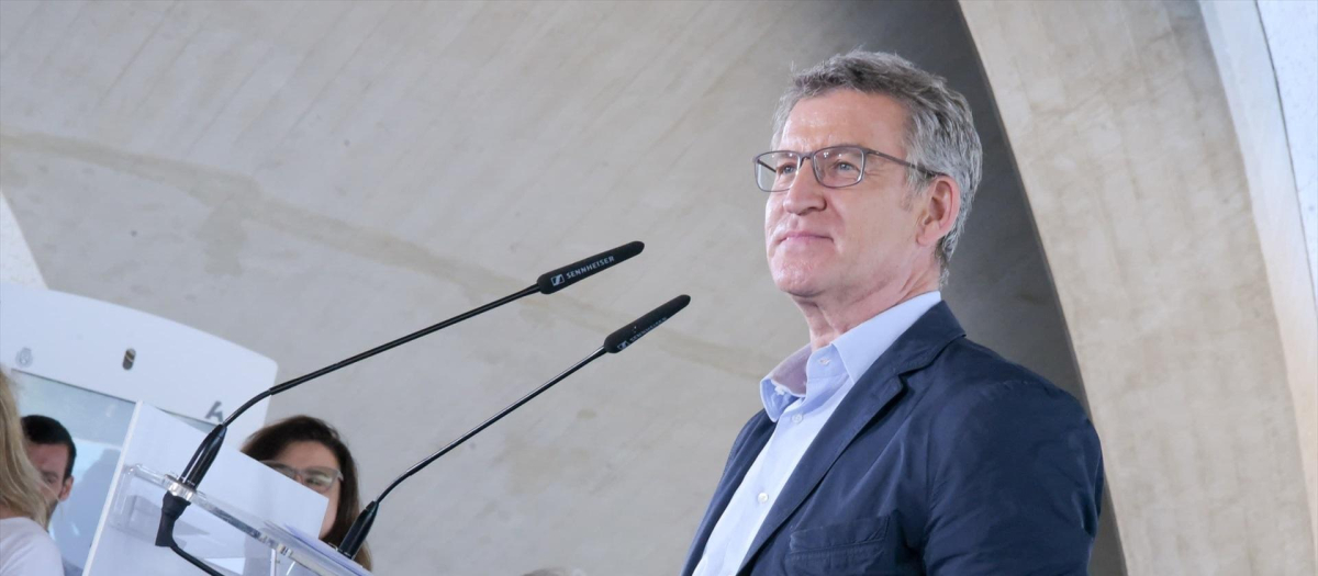 El  presidente del PP, Alberto Núñez Feijóo, durante un mitin, a 3 de junio de 2024, en Santa Cruz de Tenerife, Tenerife, Canarias (España). Feijóo se ha desplazado a Santa Cruz de Tenerife como parte de los actos de campaña del PP de cara a las próximas elecciones del 9 de junio.
03 JUNIO 2024;SANTA CRUZ DE TENERIFE;TENERIFE;CANARIAS;FEIJÓO;ELECCIONES EUROPEAS
Europa Press Canarias / Europa Press
03/6/2024