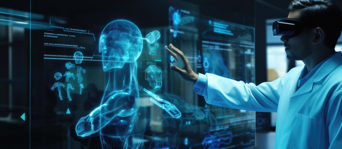 Facultativo tratando a un paciente mediante IA