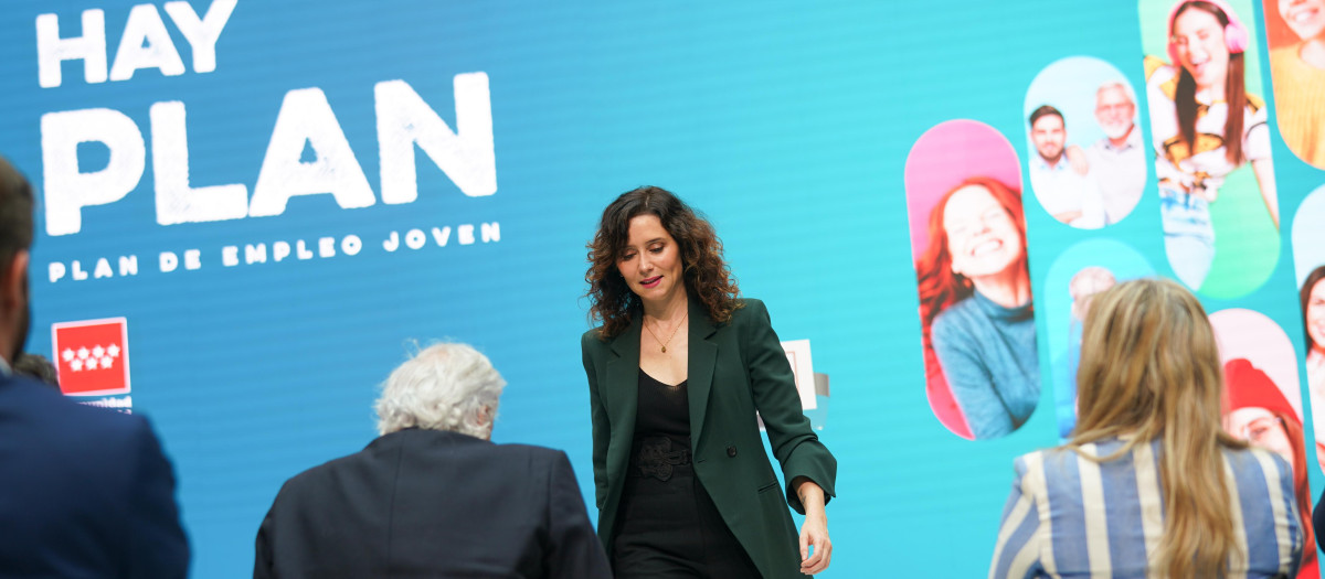 Ayuso en la presentación del plan empleo joven