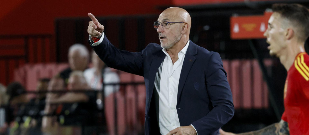 El entrenador de la selección española, Luis de La Fuente, durante el partido amistoso de fútbol ante Irlanda del Norte