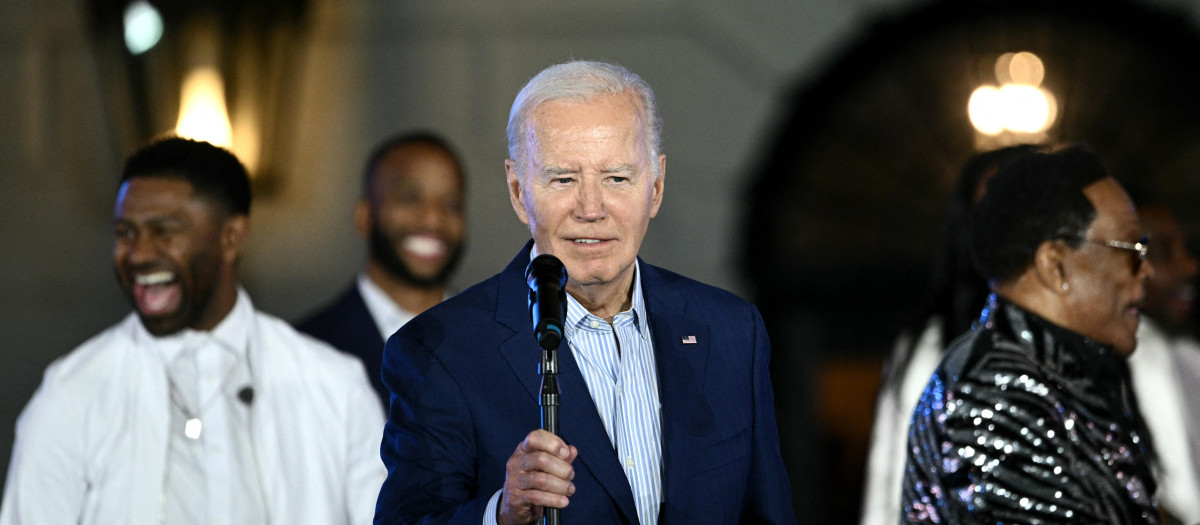 El presidente de Estados Unidos, Joe Biden, durante un concierto en el jardín de la Casa Blanca