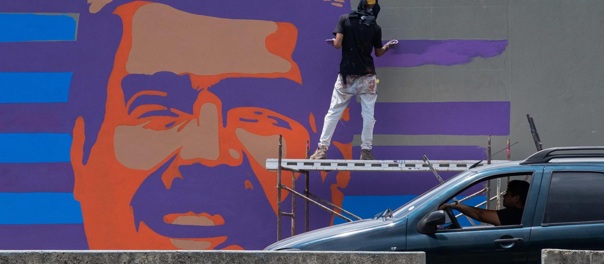 Mural del mandatario venezolano, Nicolás Maduro