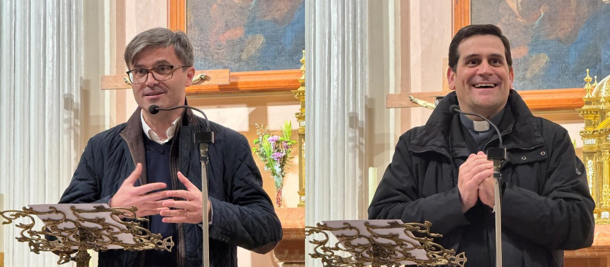 Luis Oliver, párroco de Benicasim, a la derecha de la imagen