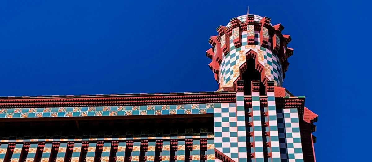 Detalle del tejado de la Casa Vicens, en Barcelona