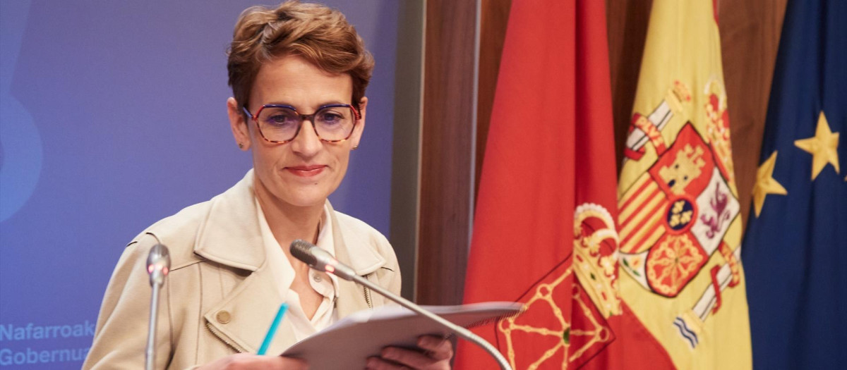 La presidenta del Gobierno de Navarra, María Chivite