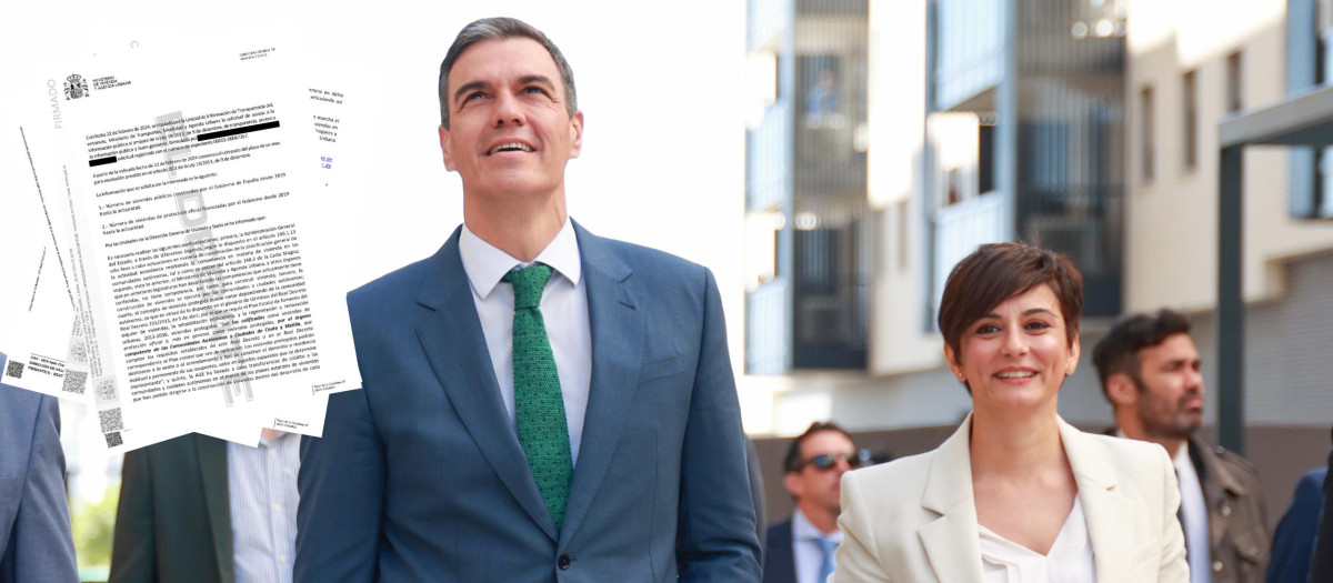 El presidente del Gobierno, Pedro Sánchez, y la ministra de Vivienda, Isabel Rodríguez