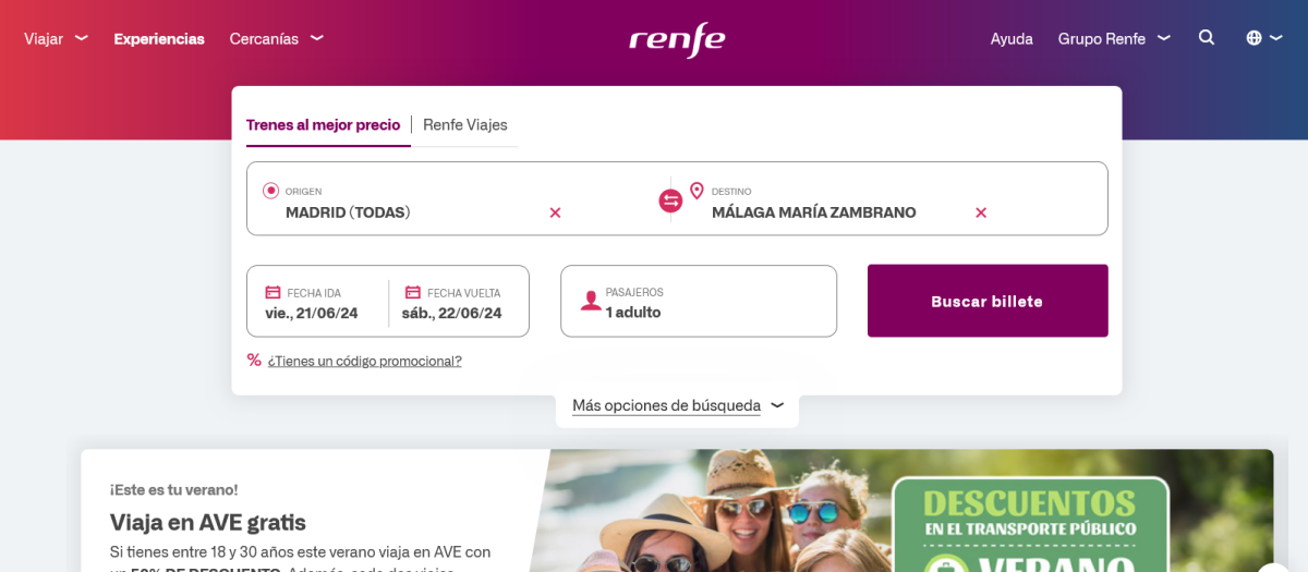 La web de Renfe no acaba de dar el servicio esperado
