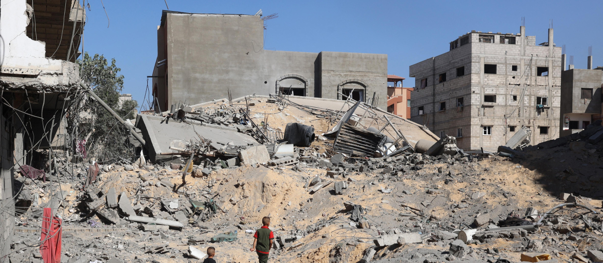 Destrucción en la ciudad gazatí de Khan Yunis