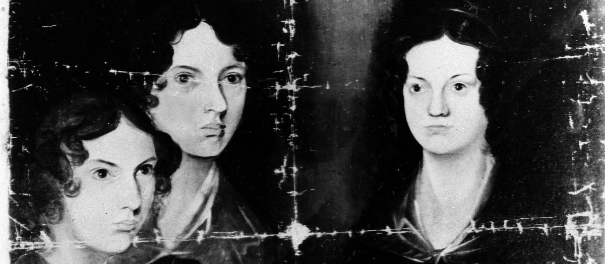 Las hermanas Anne, Emily y Charlotte Brontë (de izquierda a derecha), dibujadas por su hermano Patrick Branwell Brontë
