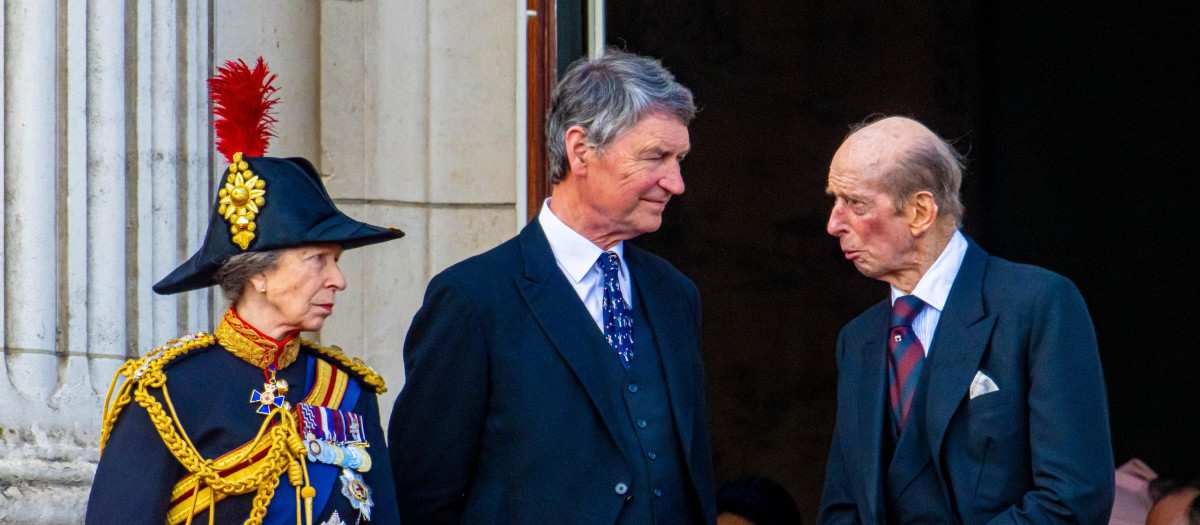 Princess Anne and Sir Timothy Laurence during Trooping the Colour ceremony in London on June 15, 2024.