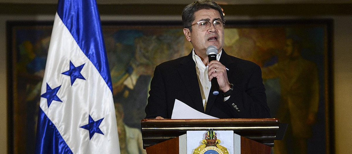 Juan Orlando Hernández, expresidente de Honduras, en una foto de archivo de 2021